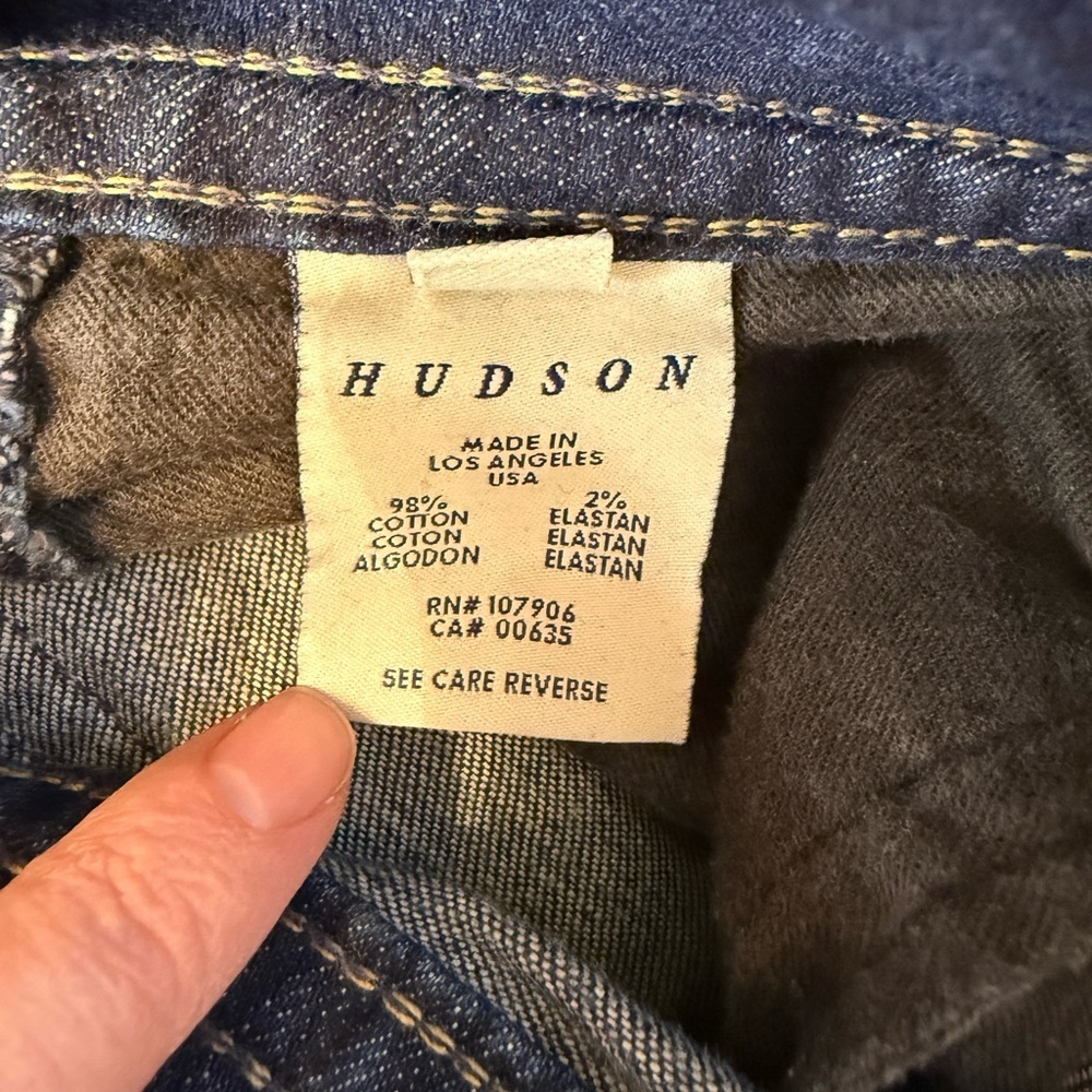 HUDSON Bootcut Jeans Women’s Dark Wash Mid Rise Premium Stretch Denim - Picture 5 of 6